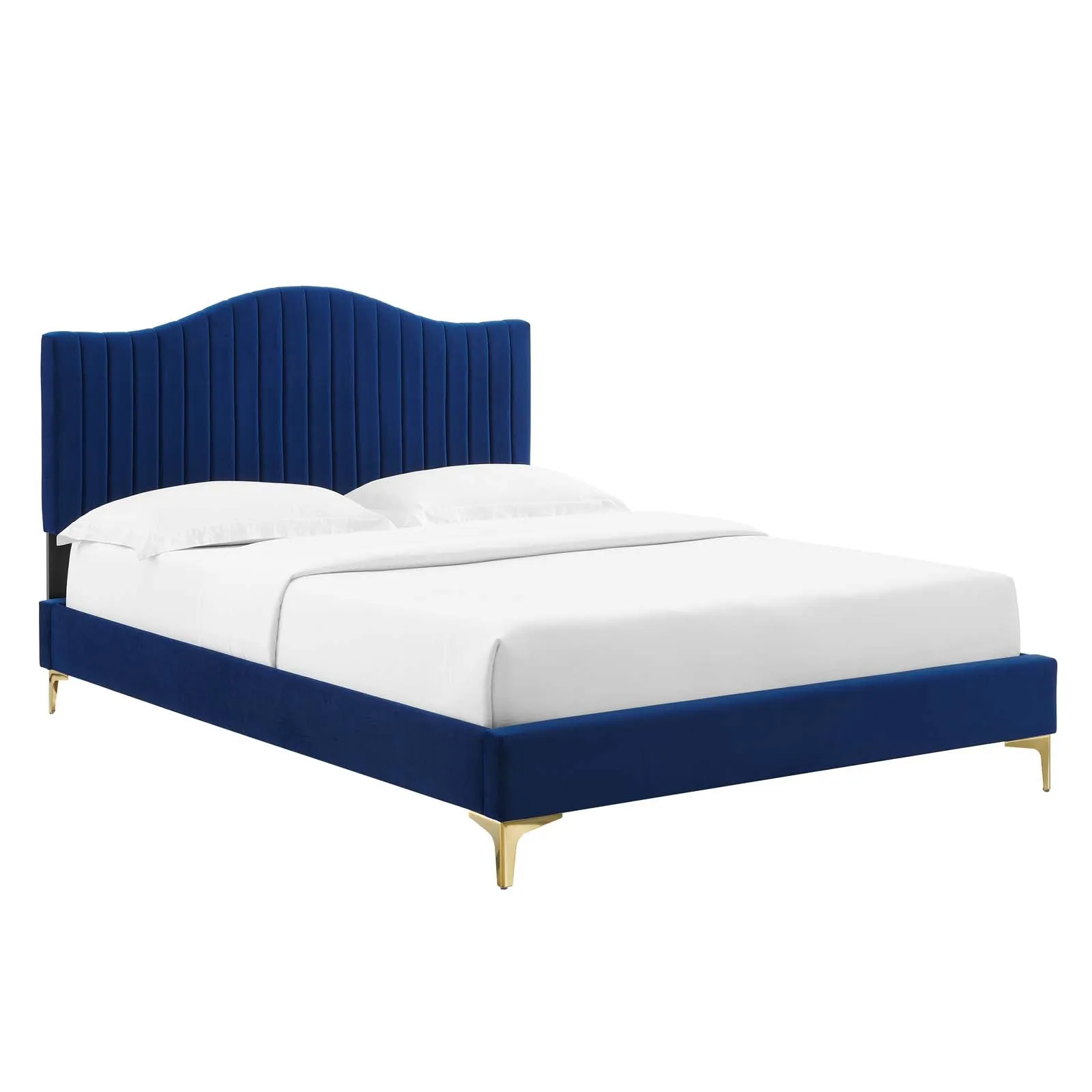 Juniper  Channel Tufted Performance Velvet Platform Bed