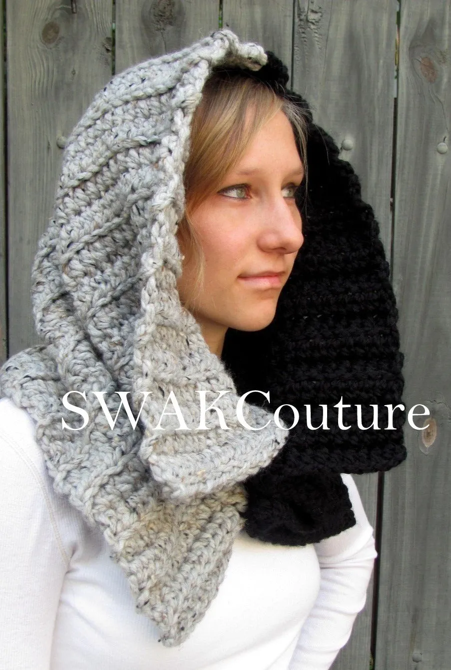 Kenai Chunky Cowl with Horn Buttons, Handmade