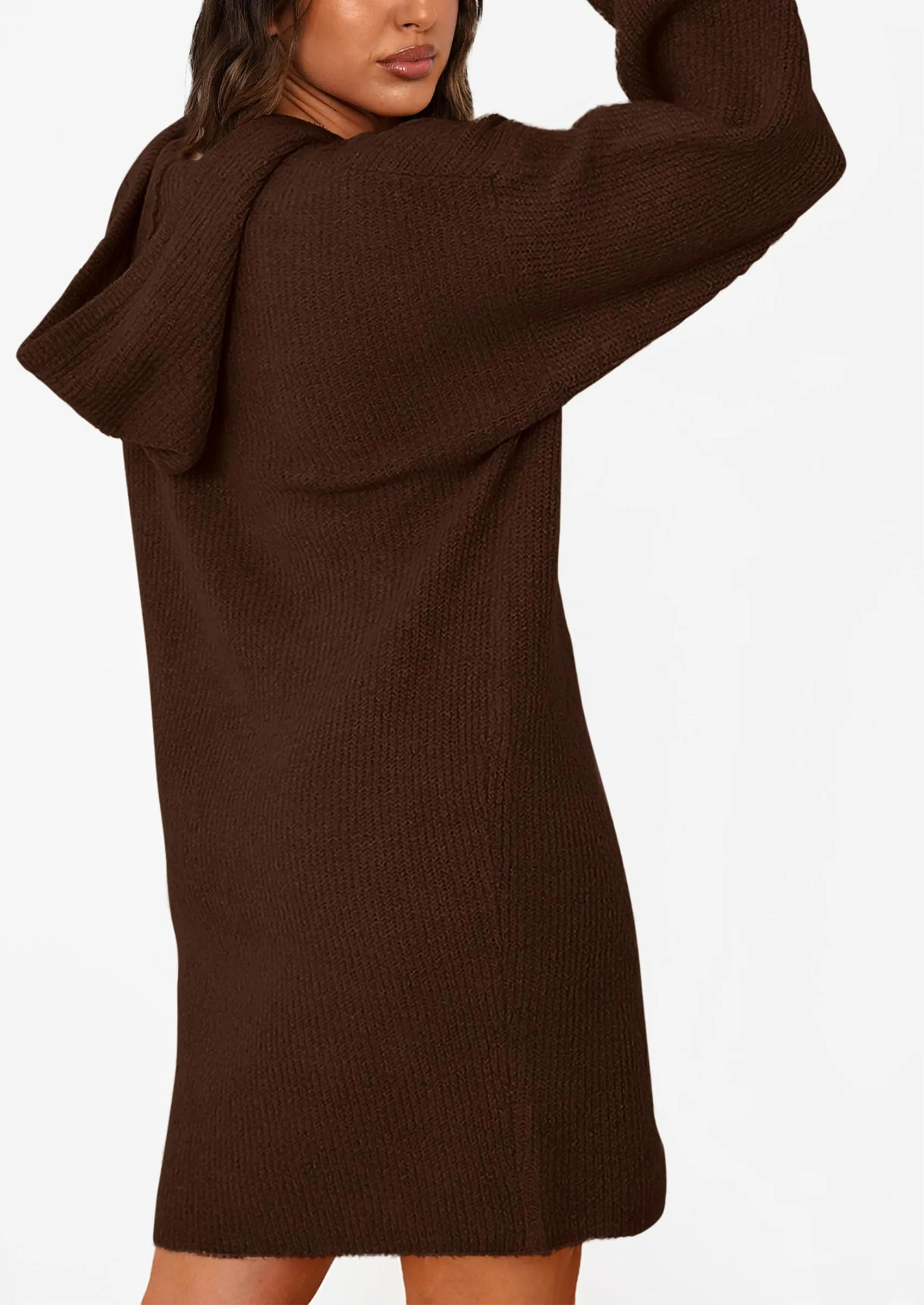 Knit Pullover Long Sleeve Hoodie Sweater Dress