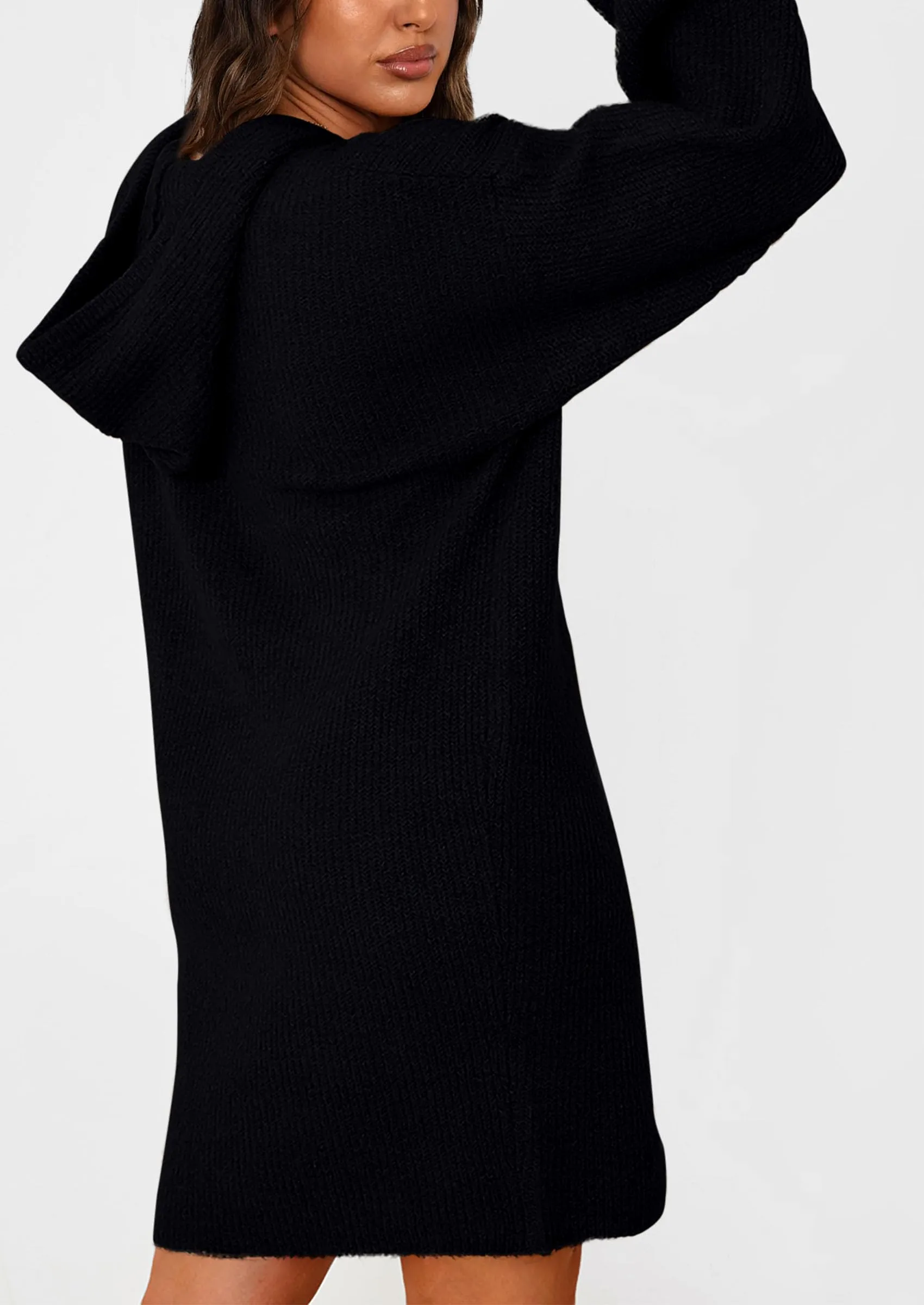 Knit Pullover Long Sleeve Hoodie Sweater Dress