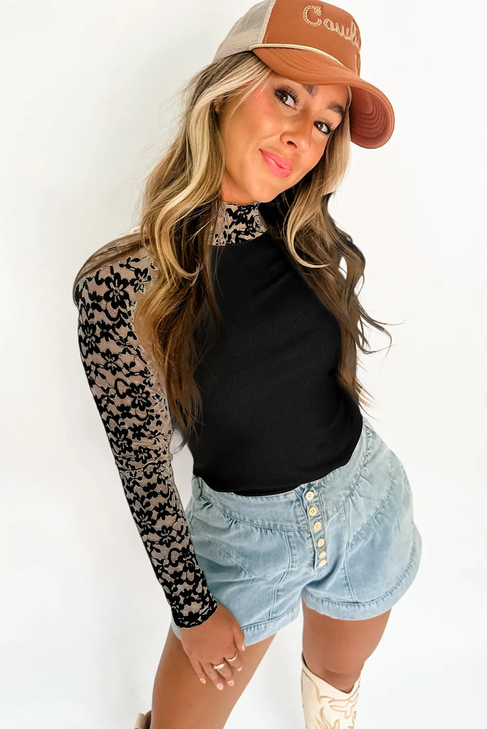 Lace Layer Top (Black)