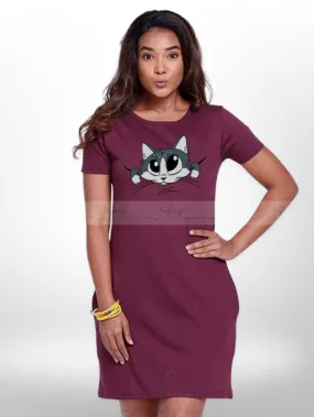 Latest Puppy Printed Long T-shirt For Women's
