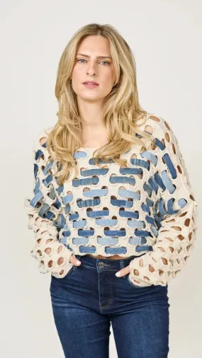 Lenora Pullover - recycled denim #529