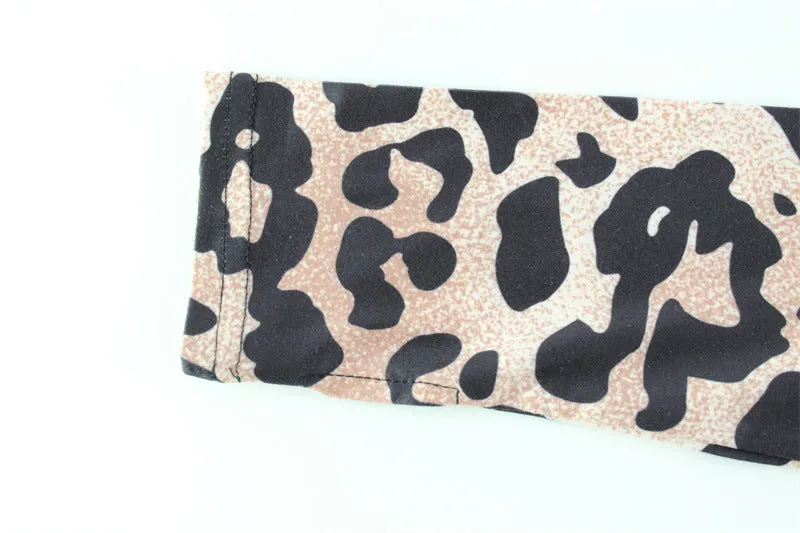 Leopard Print Long Sleeve Slim Fit Cutout Bodysuit