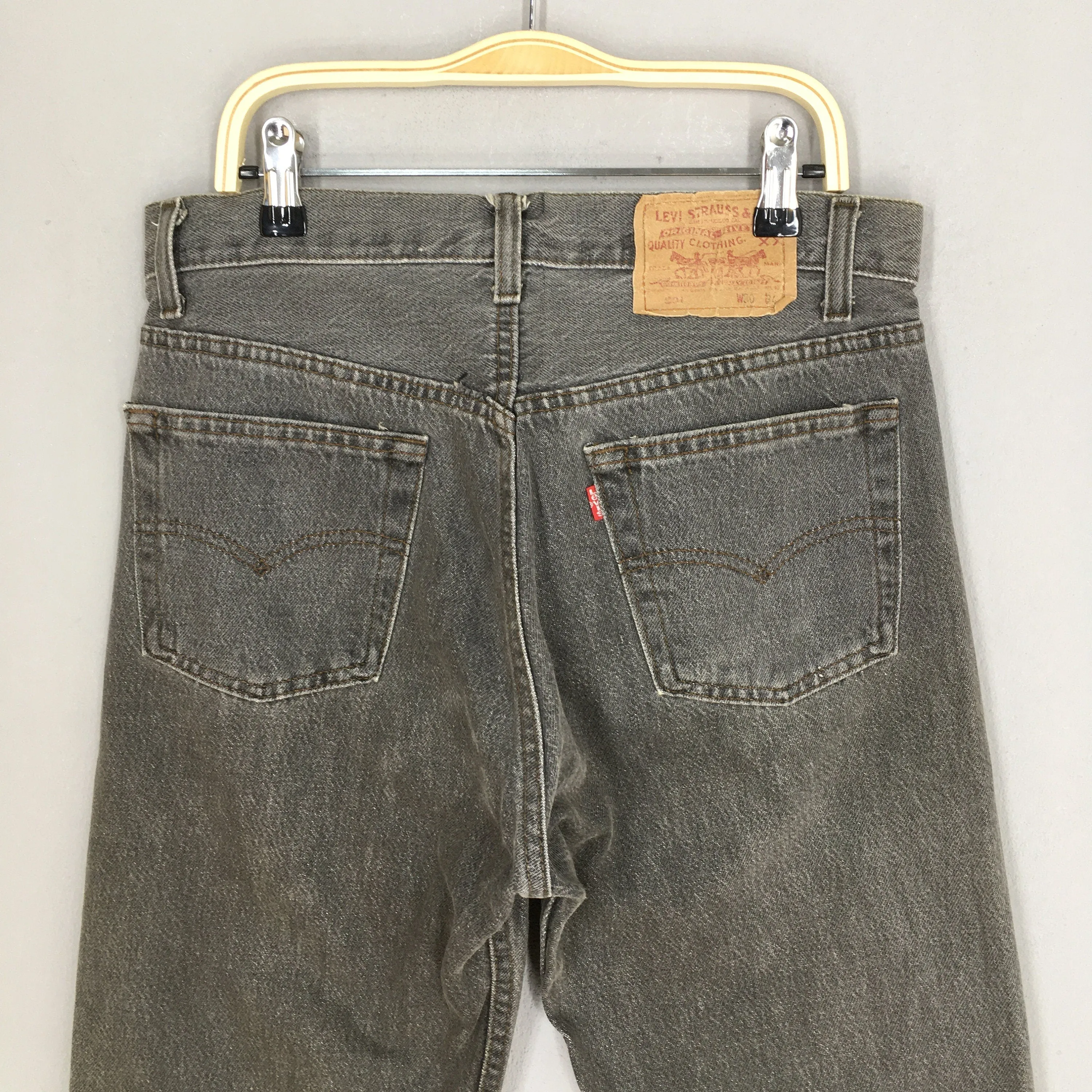 Levi's 501 Ash Gray High Waisted Jeans Size 28x27.5