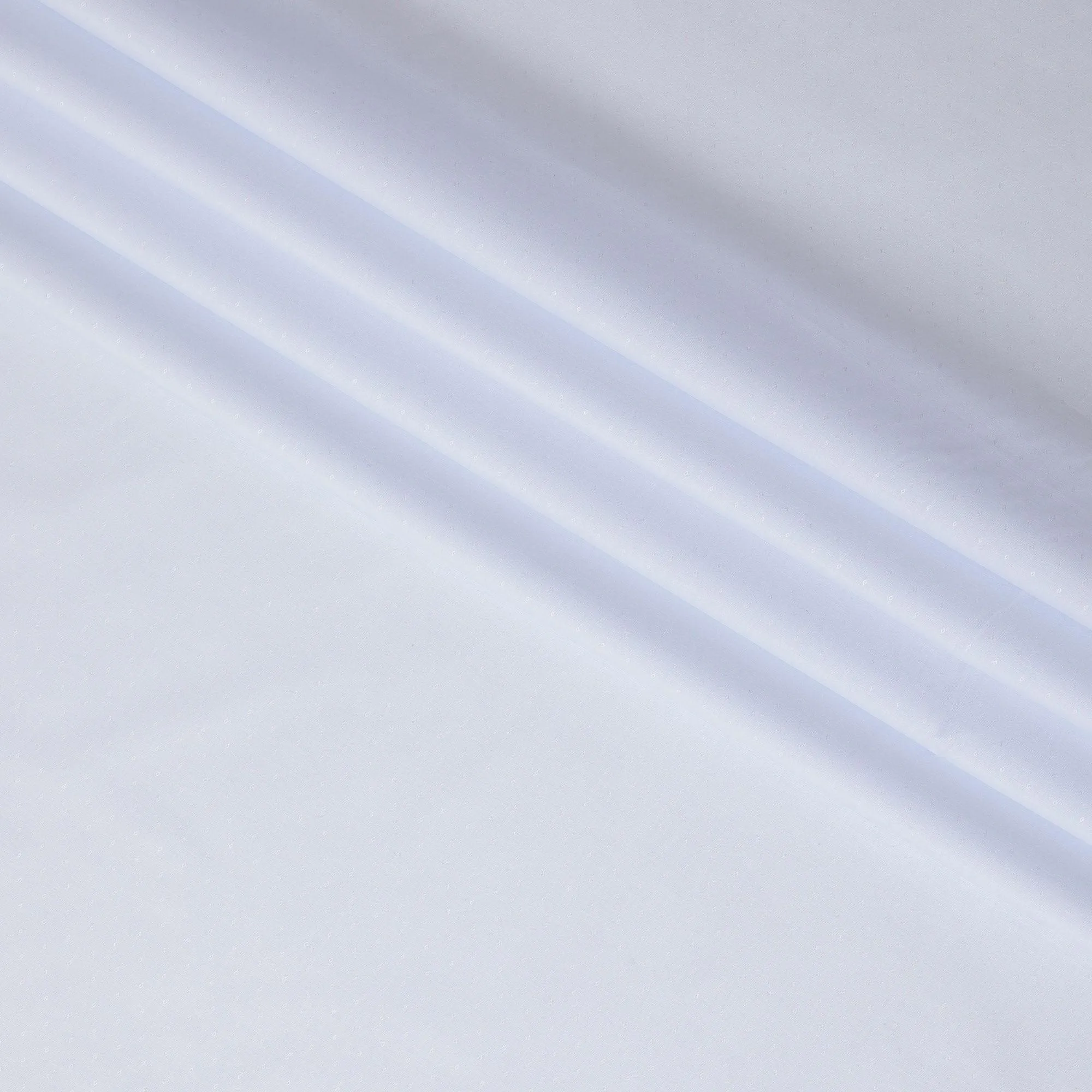 Light powder blue blended cotton shirting fabric with same tone self design-D10831