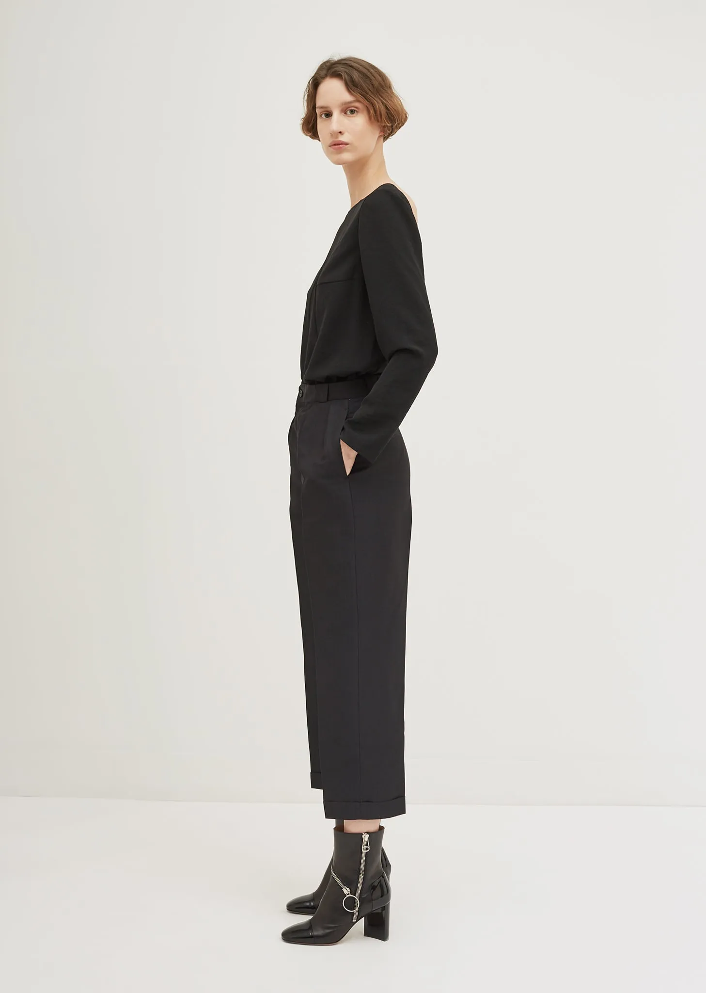 Linen Silk Herringbone Trouser