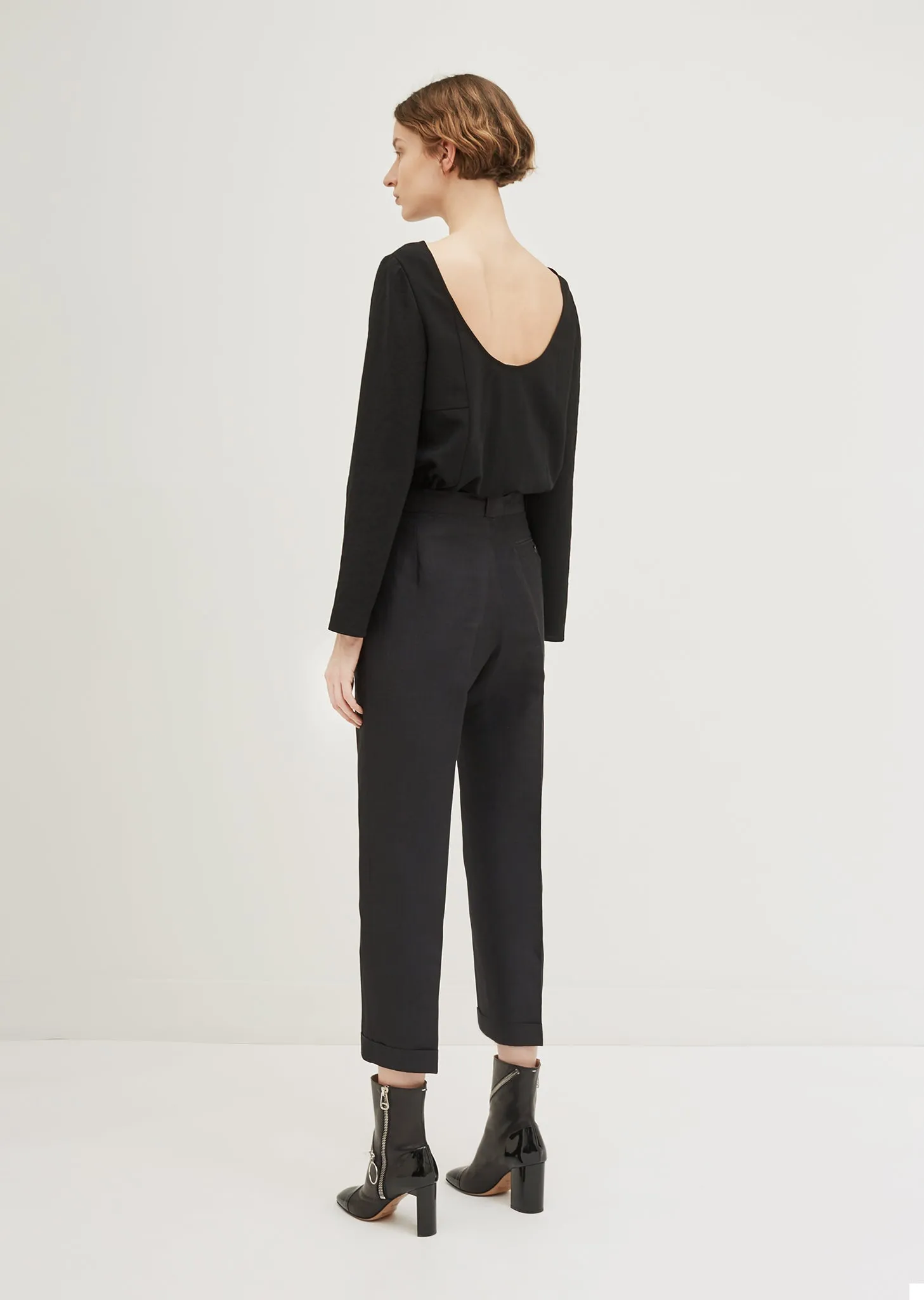 Linen Silk Herringbone Trouser