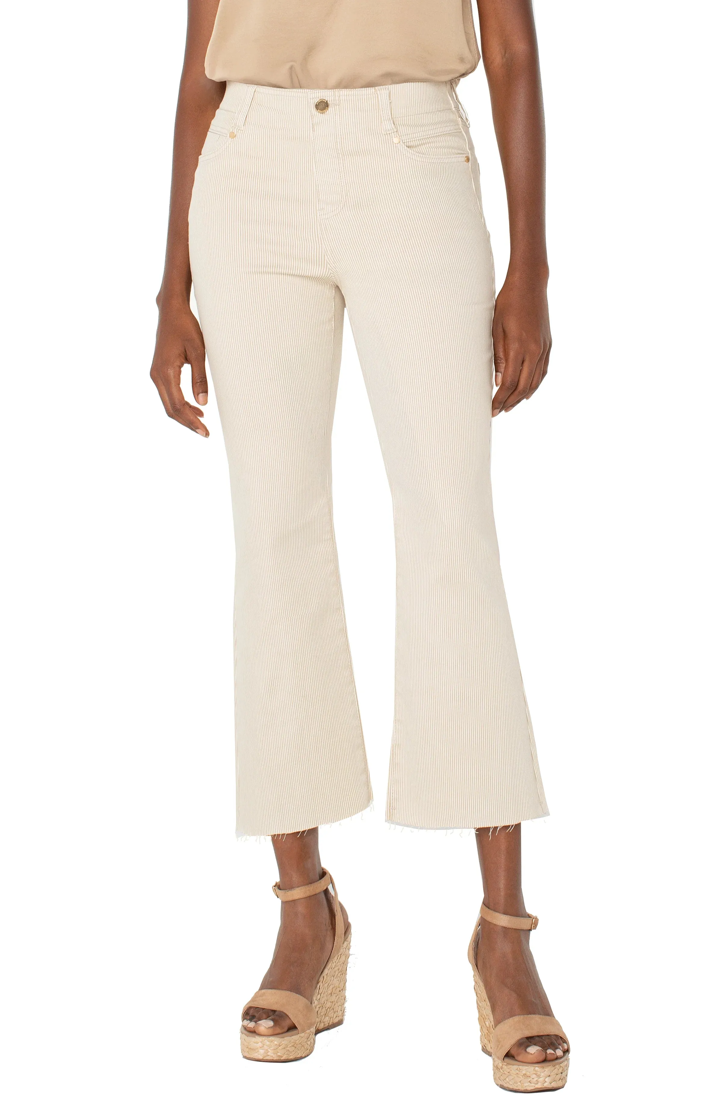 Liverpool Gia Glider® Crop Flare With Back Pleat