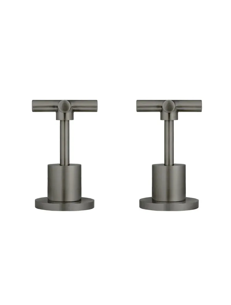 Meir | Shadow Gunmetal Round Cross Handle Jumper Valve Wall Top Assemblies