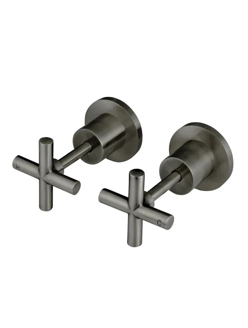 Meir | Shadow Gunmetal Round Cross Handle Jumper Valve Wall Top Assemblies