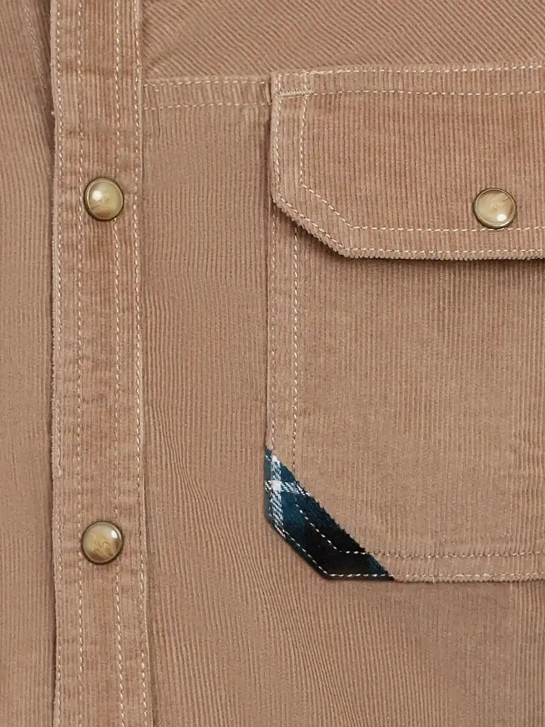 Men's Corduroy Casual Shirt in Tortilla Brown