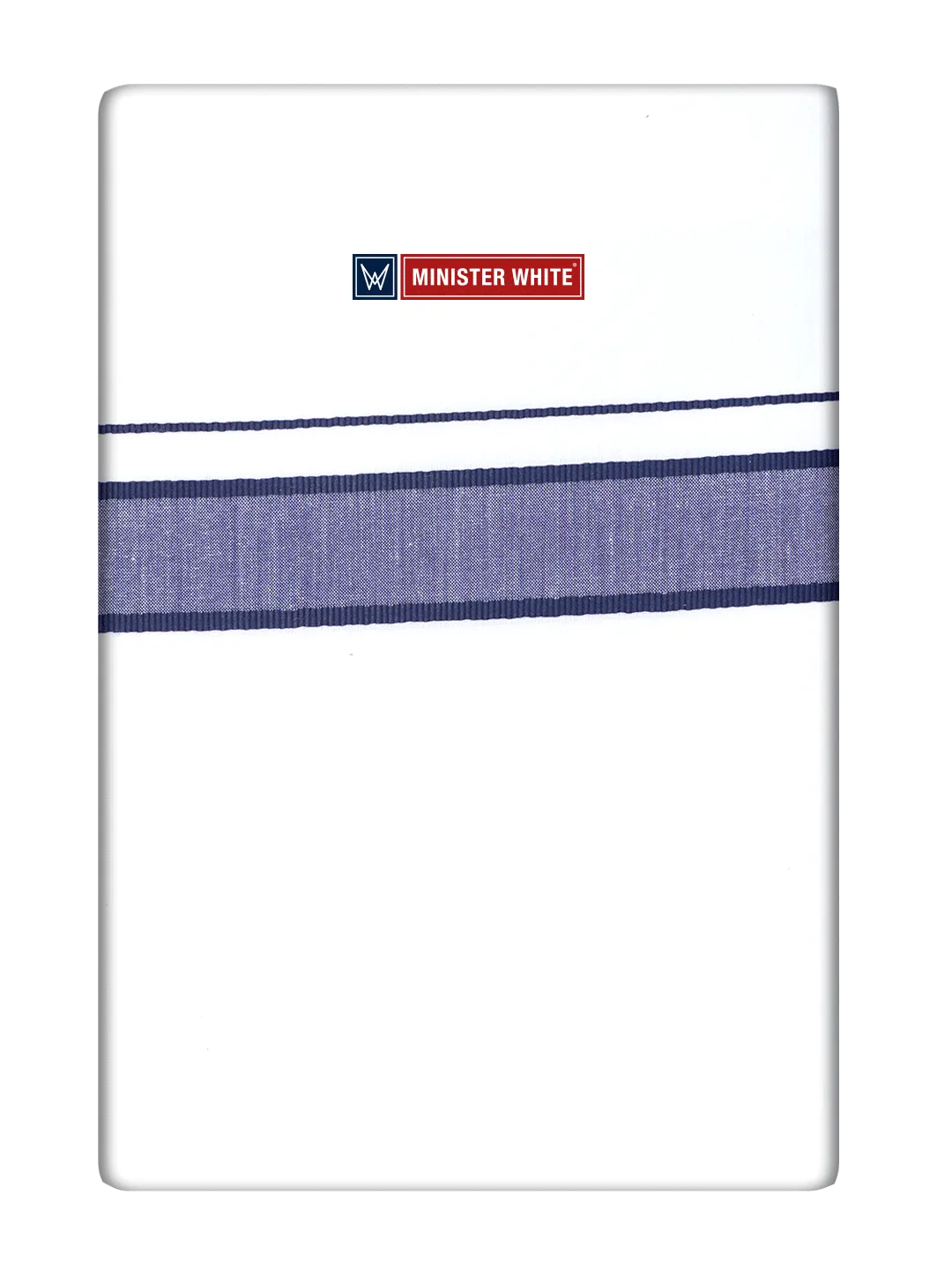 Mens Cotton White Double Layered Dhoti with Fancy Kara - Malabar Star Mix