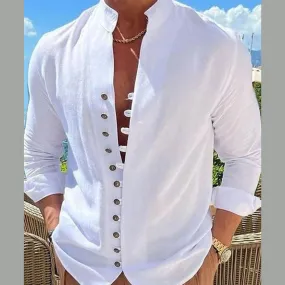 Men's Full Size Button Front Long Sleeve Shirt Plus Size