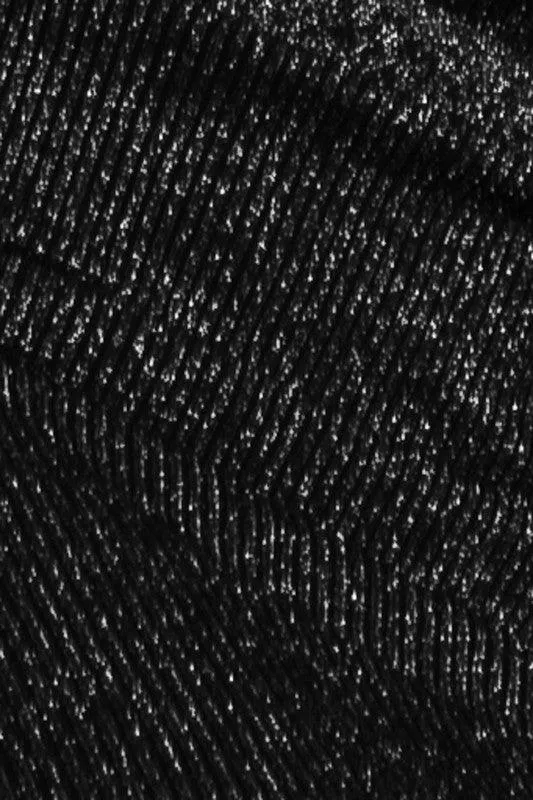 metallic thread ribbed knit midi dress
