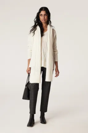 Mohair Cable Scarf - Milk
