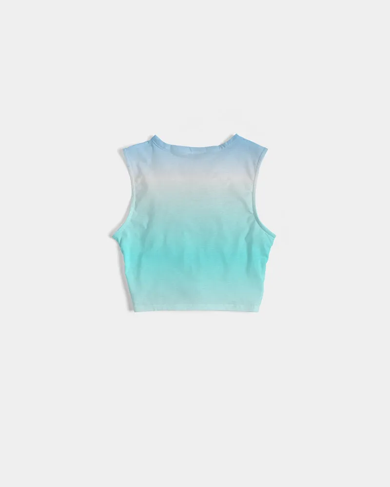 Ocean Blue Ombre Twist-Front Tank