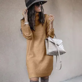 Olivia Sweater Dress in Khaki