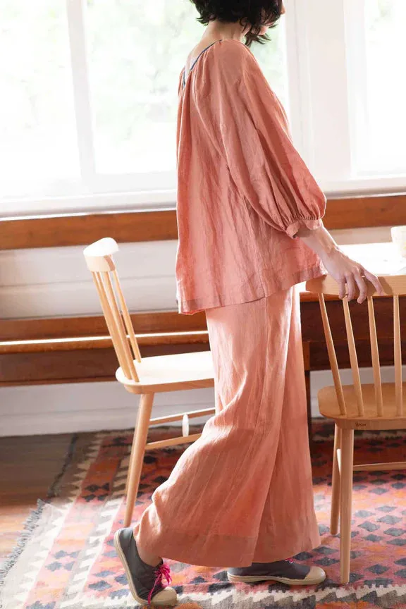 Ollie Linen Pants in Clay - Lazybones Australia
