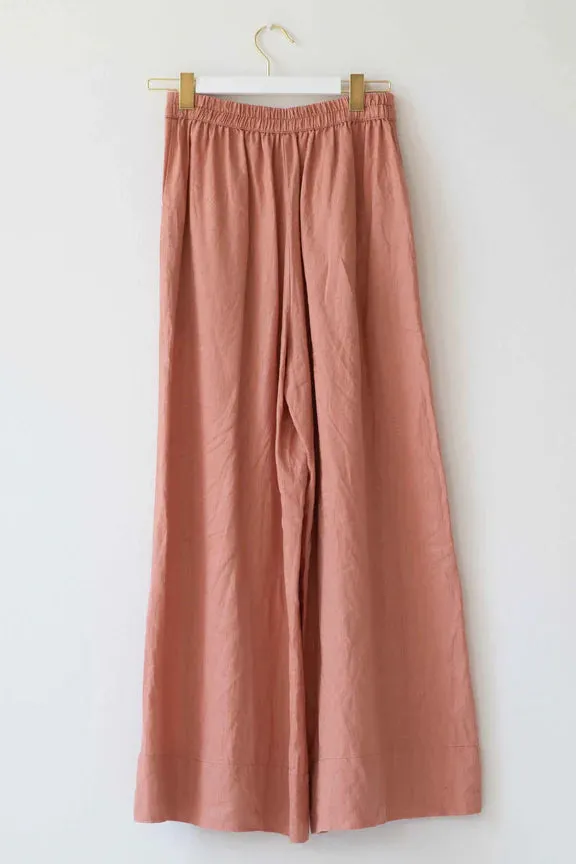 Ollie Linen Pants in Clay - Lazybones Australia