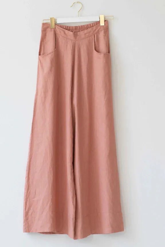 Ollie Linen Pants in Clay - Lazybones Australia