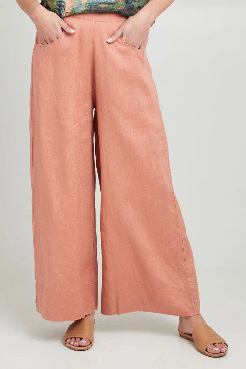 Ollie Linen Pants in Clay - Lazybones Australia