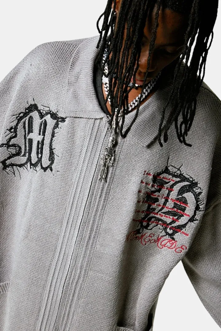 Over Size Cardigan With Zipper