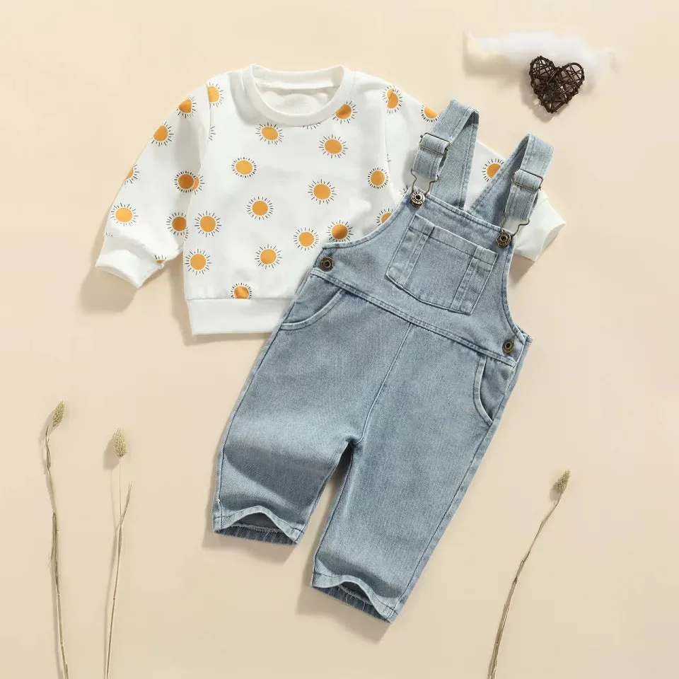 Overall sweater set