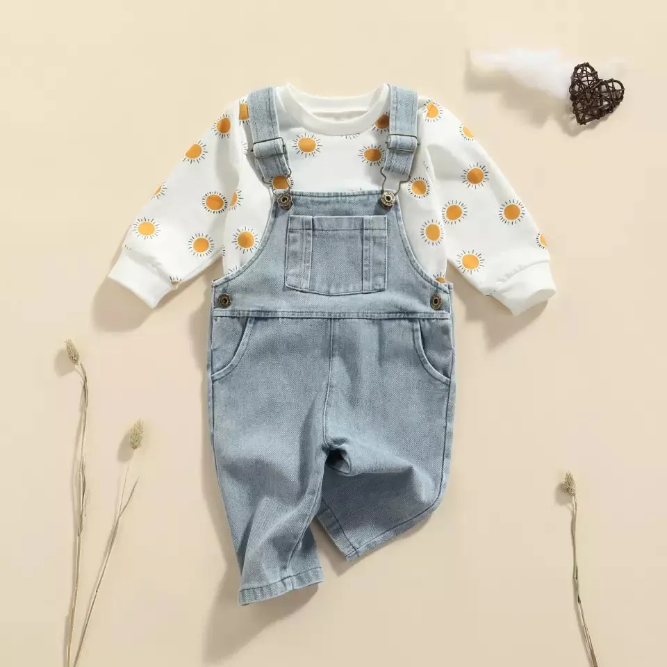 Overall sweater set