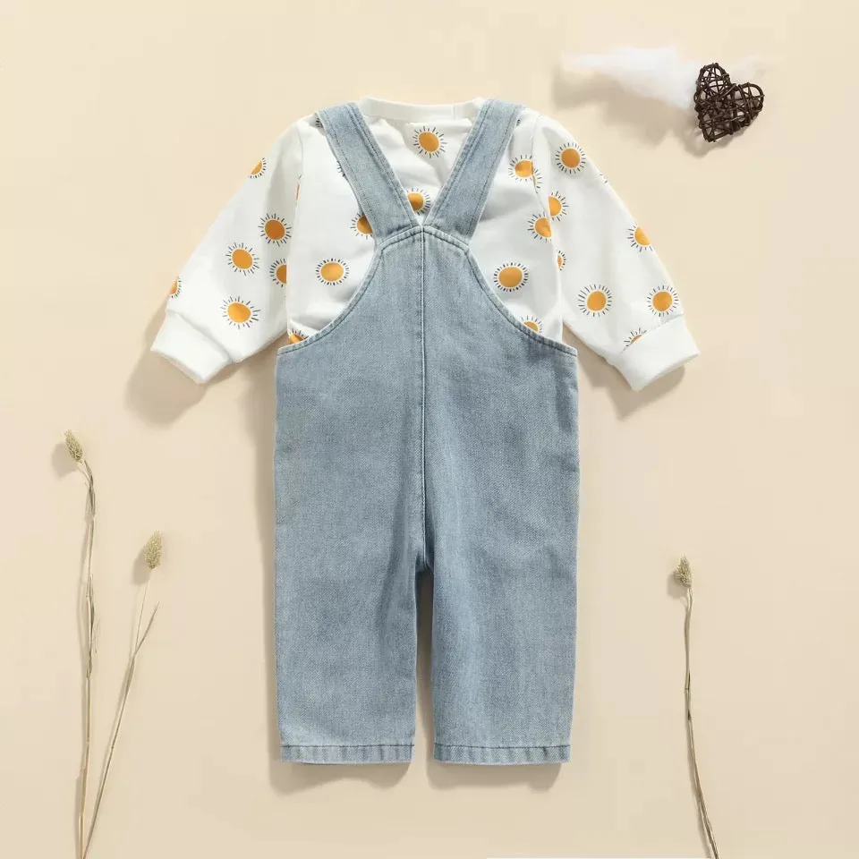 Overall sweater set