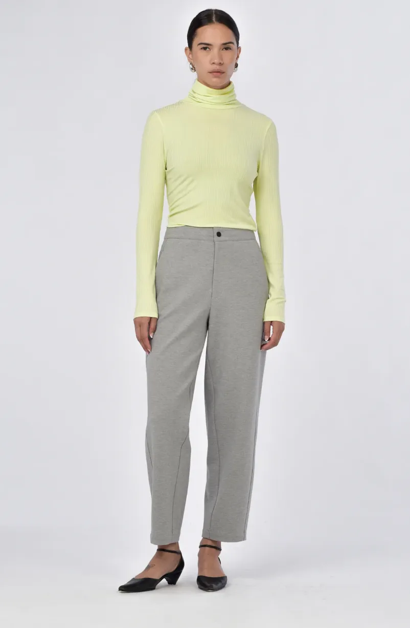 Paper Label Gray Knit Tapered Leg Pant