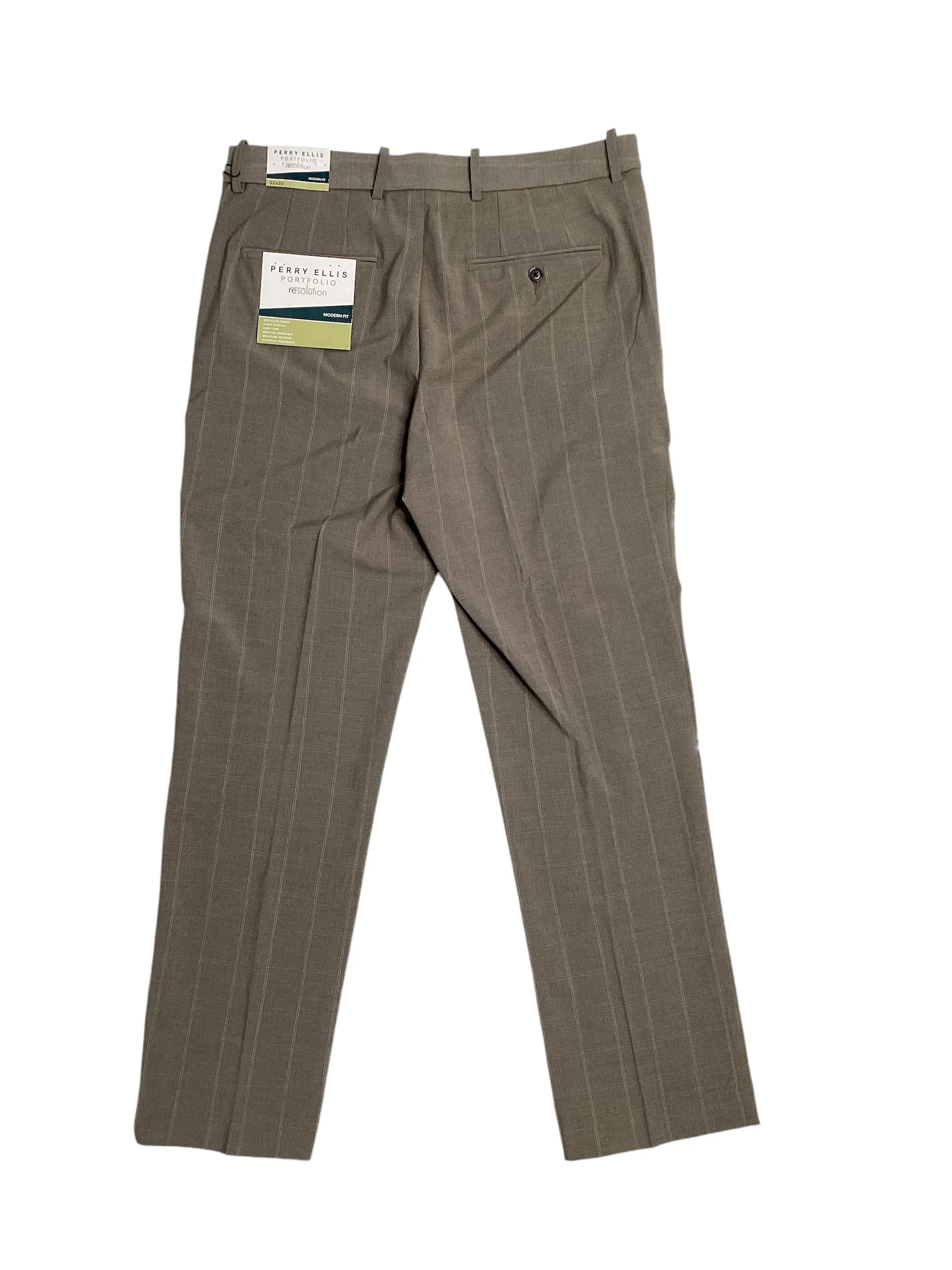 Perry Ellis Portfolio Men's Modern Fit Suit Dress Pants Beige Pants 34 x 29