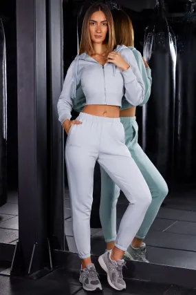 Petite Slim Fit Jogger Bottoms in Grey