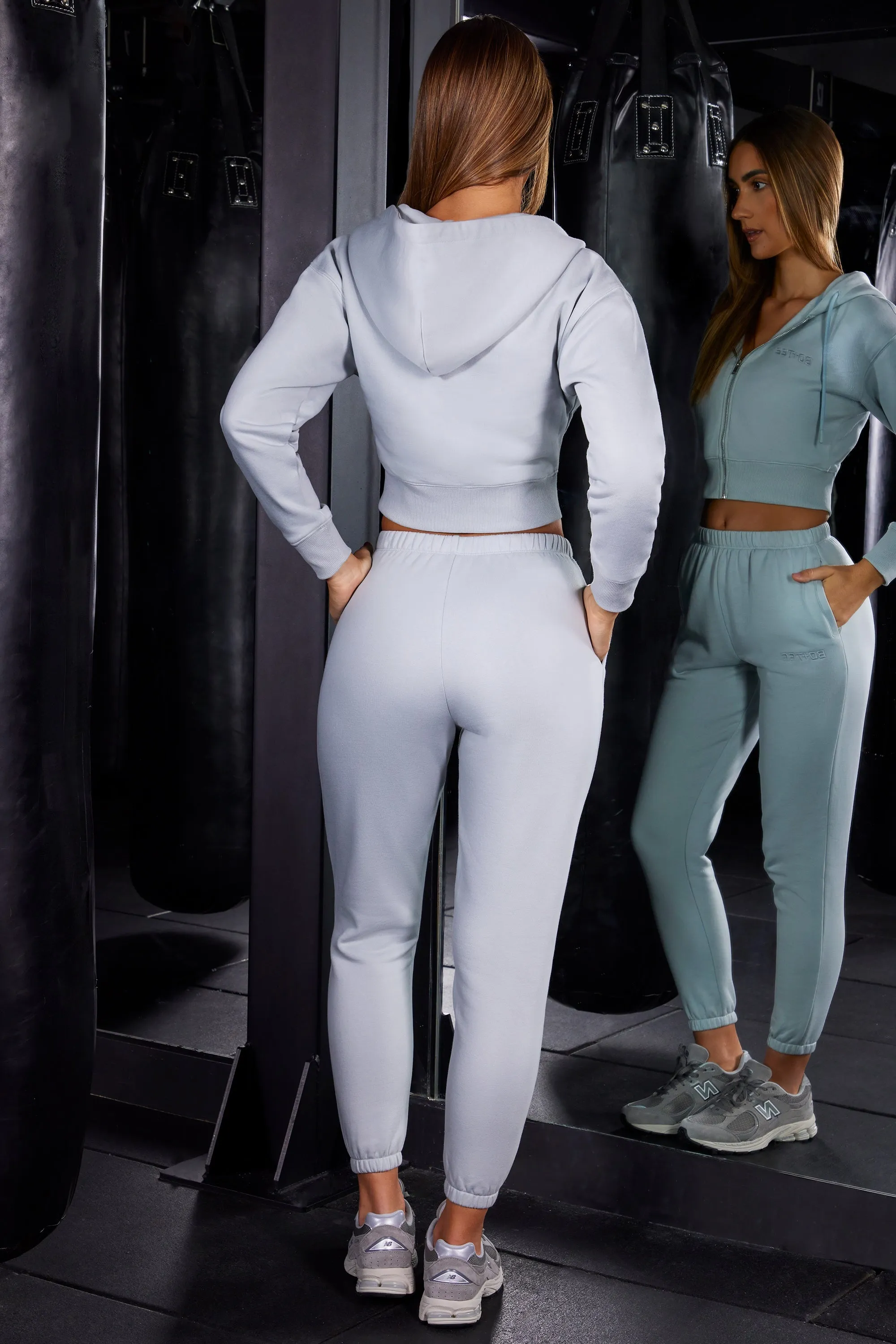 Petite Slim Fit Jogger Bottoms in Grey