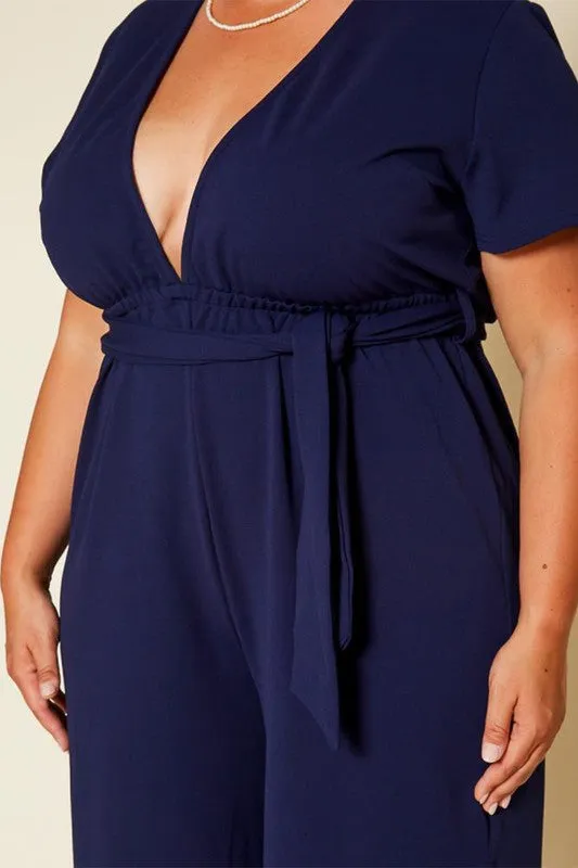 Plus Size Side Slit Jumpsuit