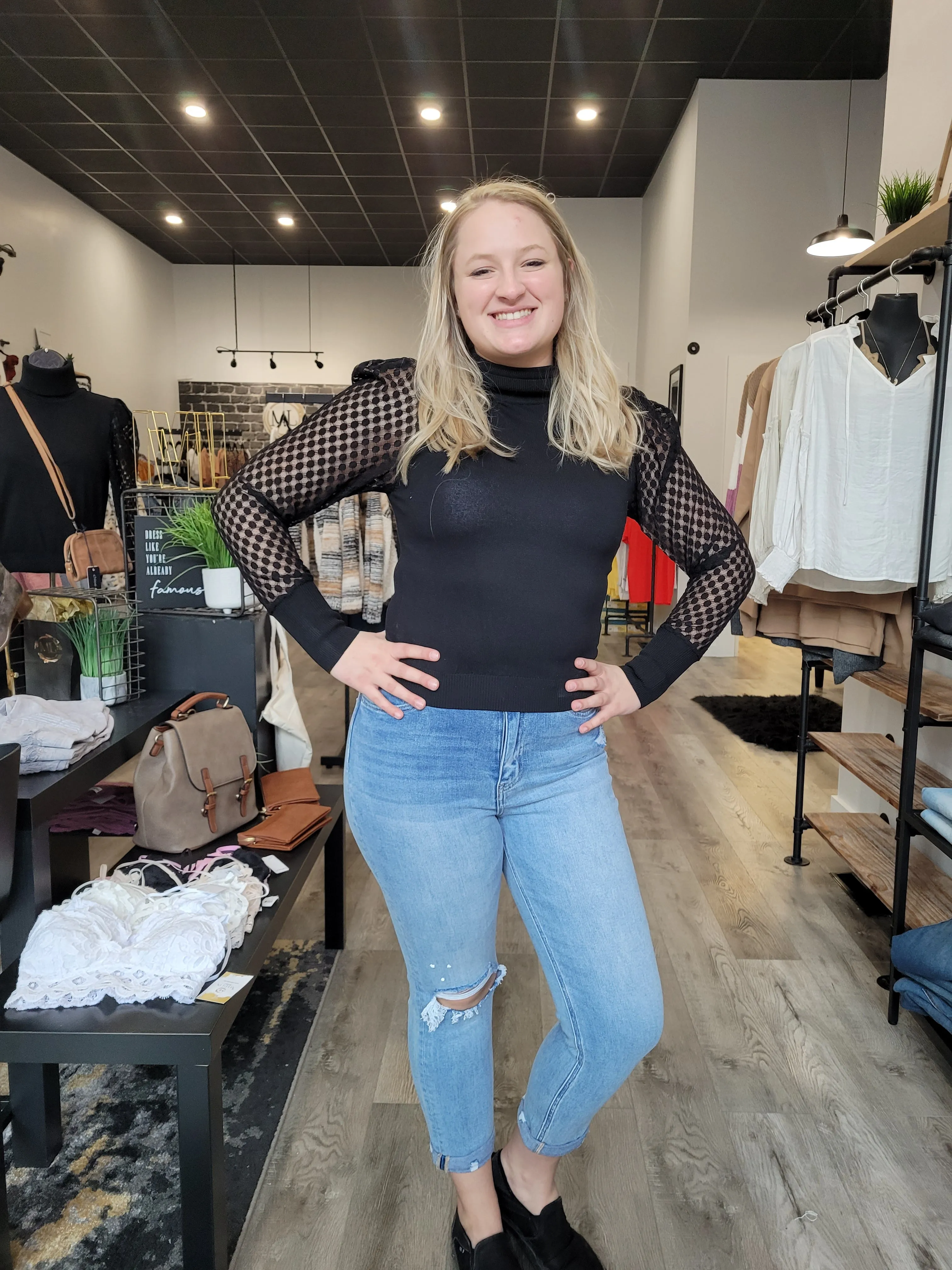 Puff Long Sleeve Turtleneck