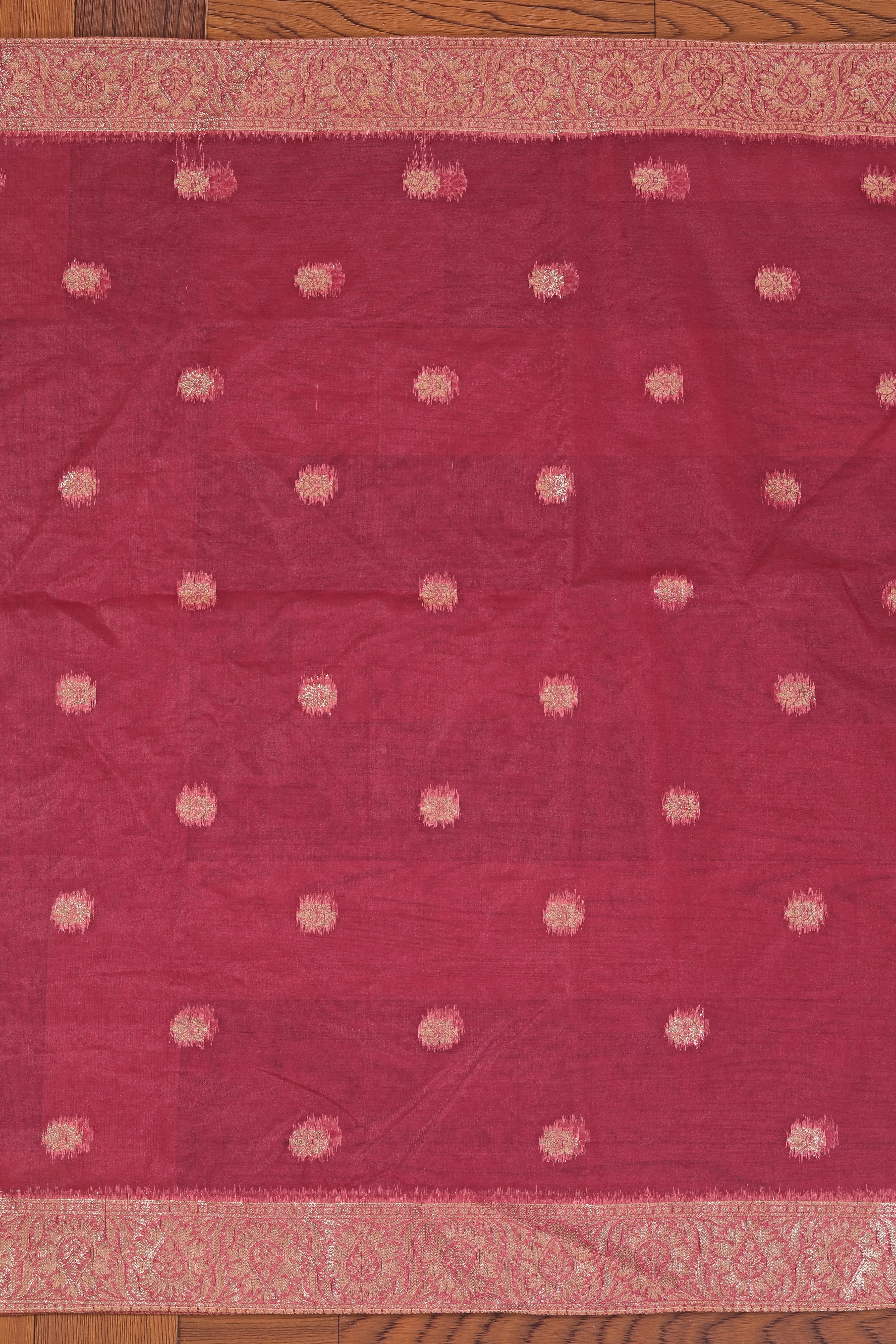 Rani Embellished Organza Dress Material With Dupatta