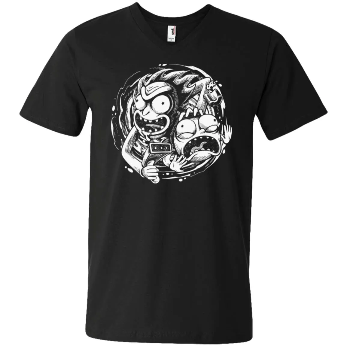 Rick And Morty Time Warp Travels Men V-Neck T-Shirt