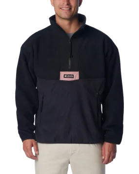Riptide 1/4 Zip Fleece Jacket in Black & Salmon Rose
