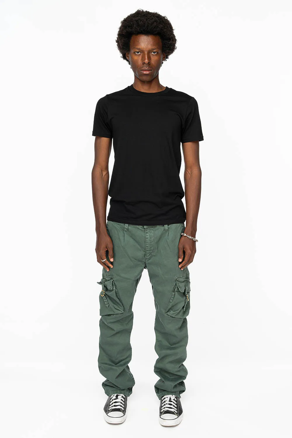 ROBINS NEW MILITARY STYLE CARGO PANTS IN FOREST WASH