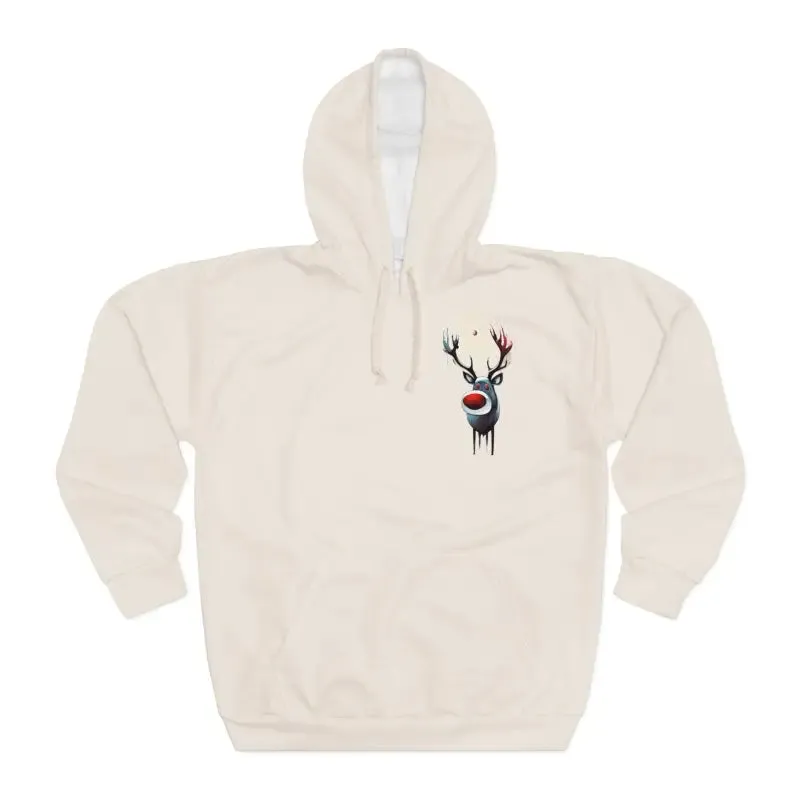 Rudolf Reindeer Christmas Art Pullover Hoodie