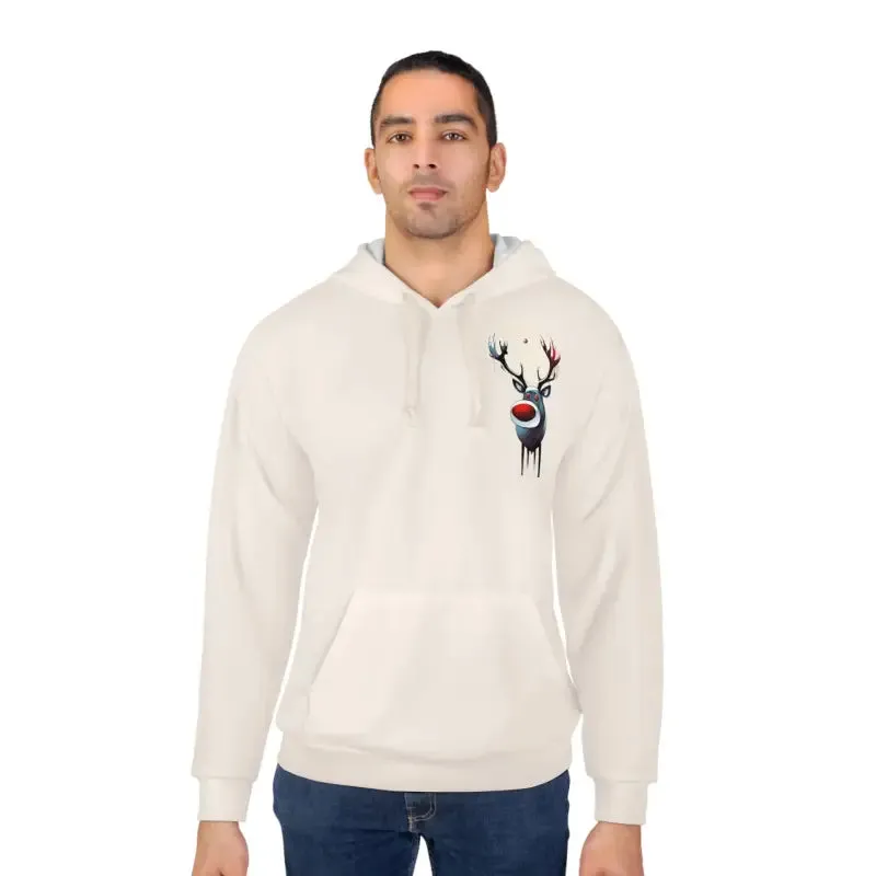 Rudolf Reindeer Christmas Art Pullover Hoodie