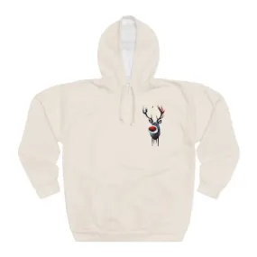 Rudolf Reindeer Christmas Art Pullover Hoodie