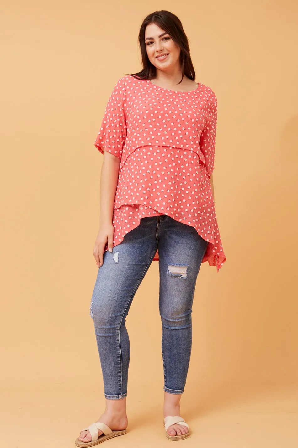 RUTH DOUBLE LAYER FLORAL TOP