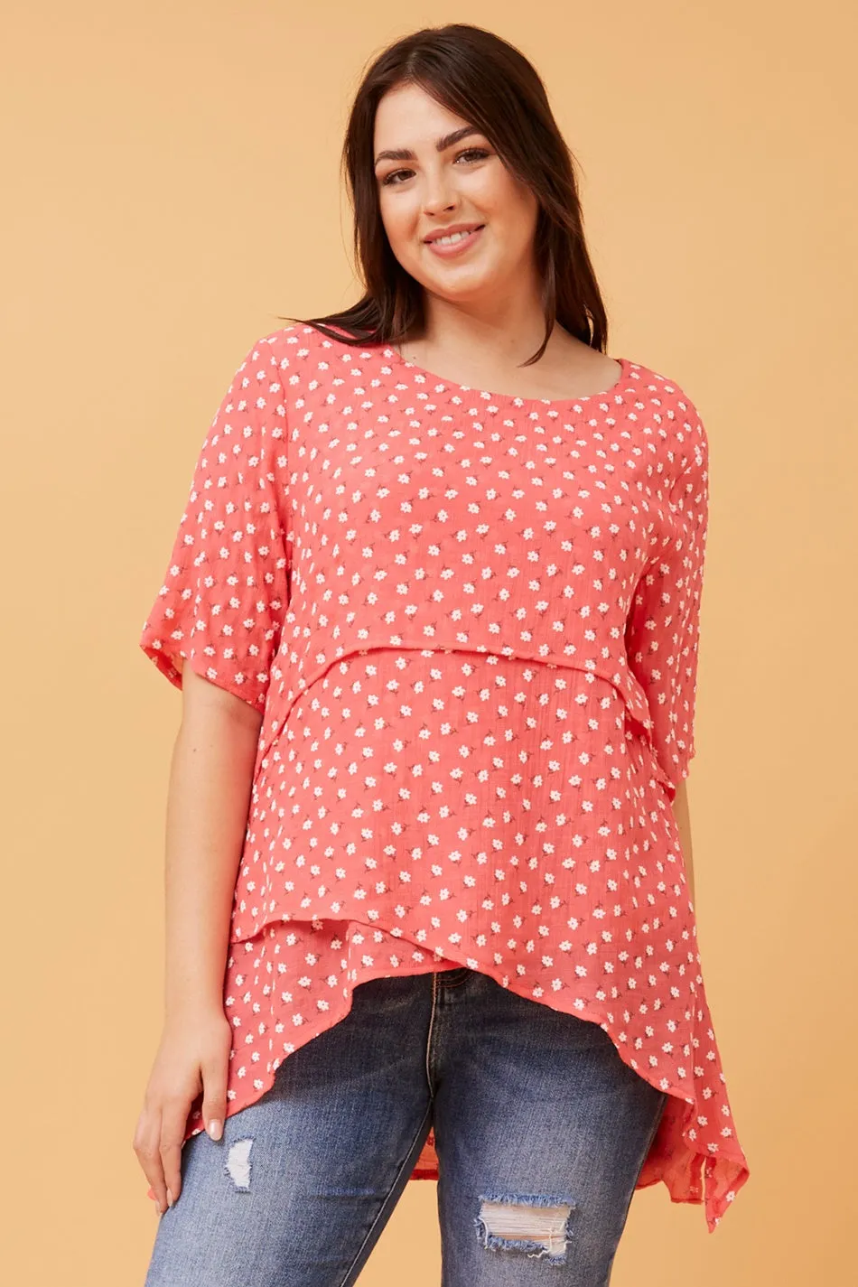RUTH DOUBLE LAYER FLORAL TOP