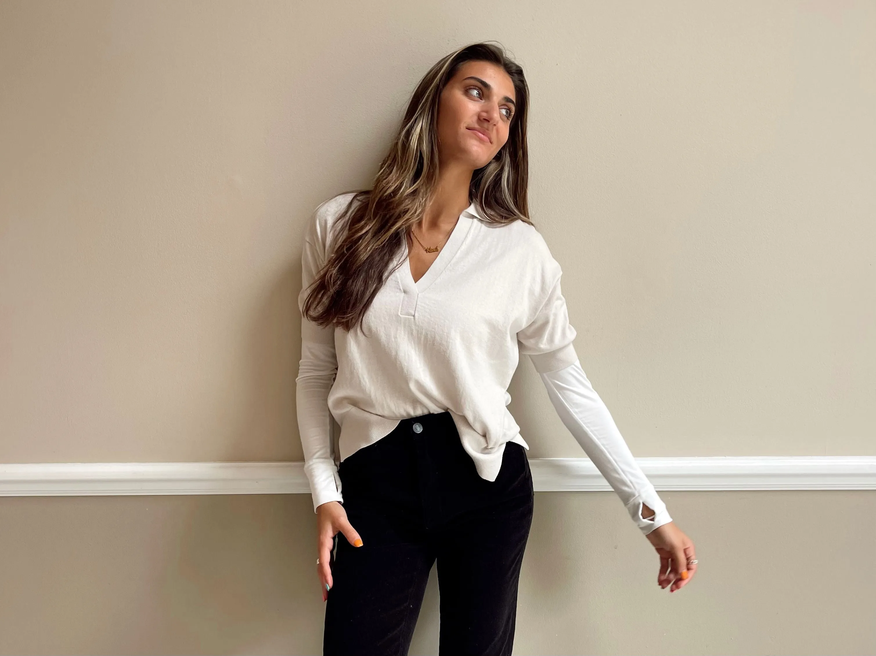 Settle in Scoop Neck Bodysuit in Ivory