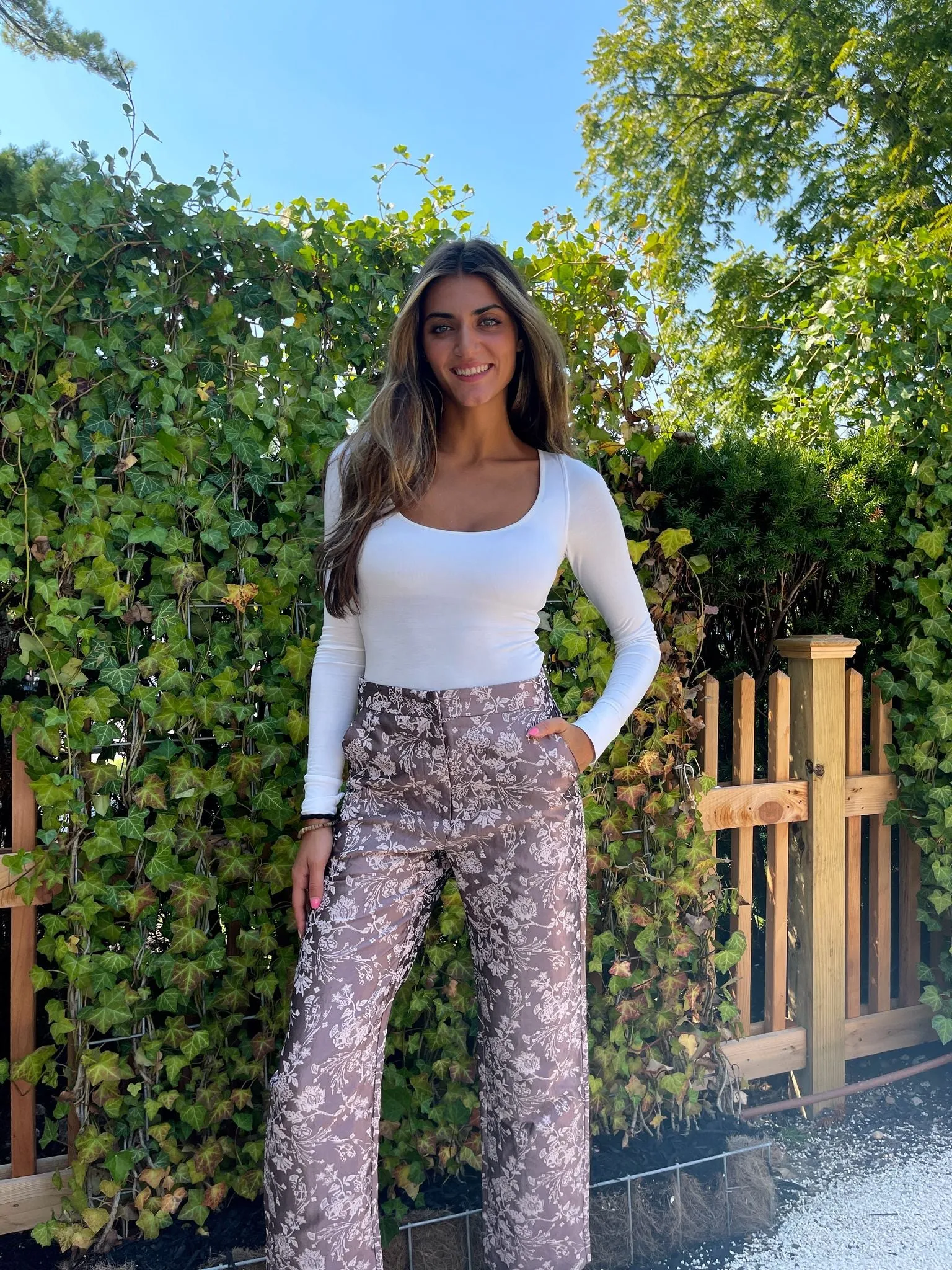 Settle in Scoop Neck Bodysuit in Ivory