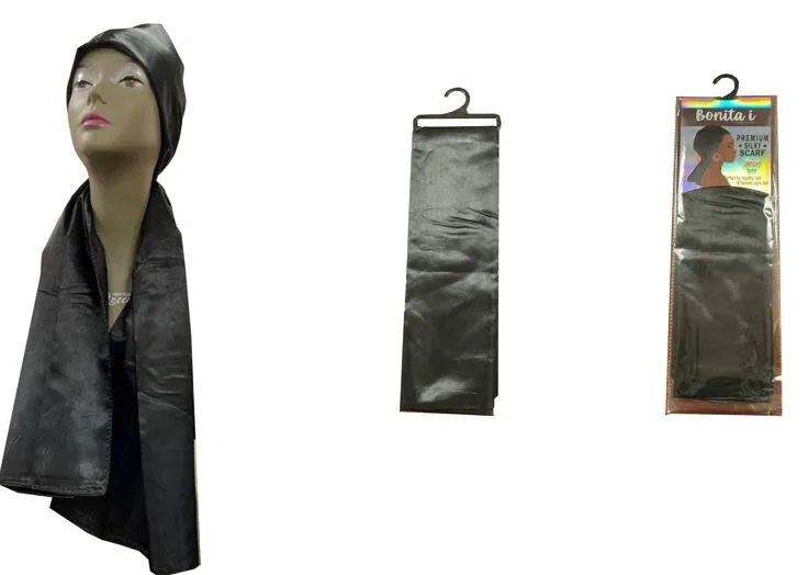 SF24 LONG SCARF ASSORT/BLACK