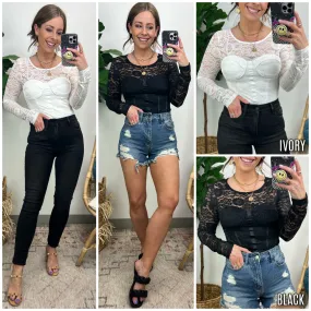 Sincerely Yours Lace Bustier Bodysuit - FINAL SALE
