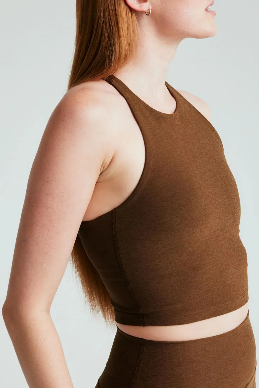 Spacedye Refocus Cropped Tank - Bold Mocha Heather